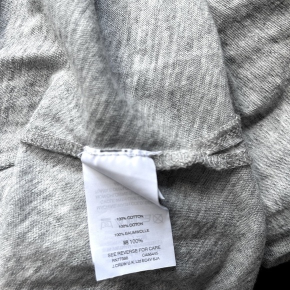 Women’s J. crew 100% cotton 3/4 length sleeve open back round neck top / size L - Picture 6 of 6